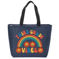 Third Grade Vibes Retro Groovy Third First Day Of School Zip Tote Bag