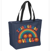 Third Grade Vibes Retro Groovy Third First Day Of School Zip Tote Bag
