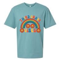 Third Grade Vibes Retro Groovy Third First Day Of School Sueded Cloud Jersey T-Shirt