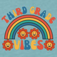 Third Grade Vibes Retro Groovy Third First Day Of School Sueded Cloud Jersey T-Shirt