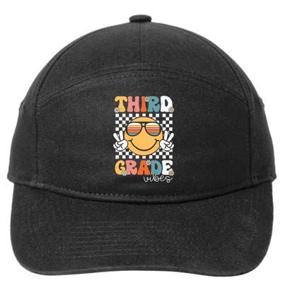 Third Grade Vibes Smile First Day Of School 3rd Grade Team 7-Panel Snapback Hat