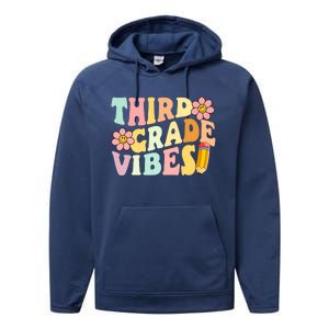 Third Grade Vibes 3rd Grade 1st Day Of School Teacher Performance Fleece Hoodie