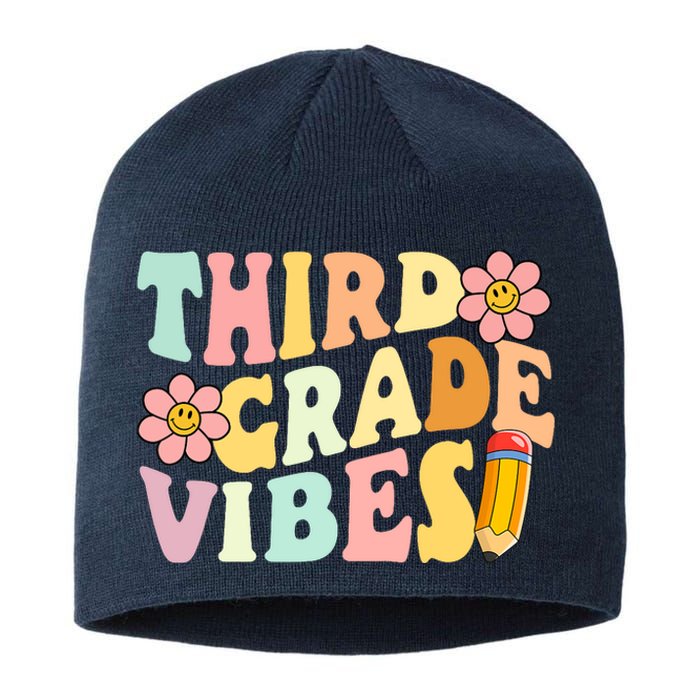 Third Grade Vibes 3rd Grade 1st Day Of School Teacher Sustainable Beanie