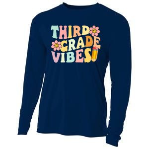 Third Grade Vibes 3rd Grade 1st Day Of School Teacher Cooling Performance Long Sleeve Crew