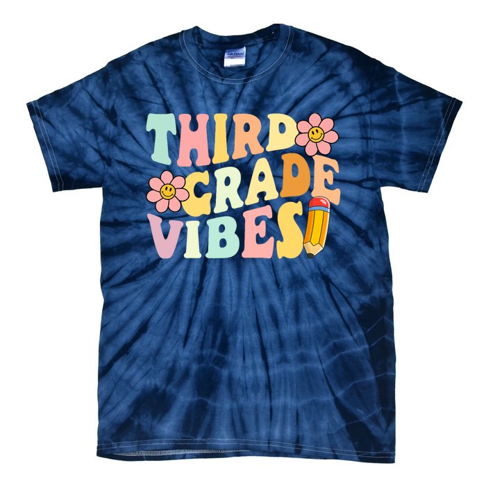 Third Grade Vibes 3rd Grade 1st Day Of School Teacher Tie-Dye T-Shirt