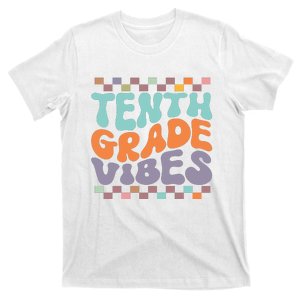 Tenth Grade Vibes Retro Groovy 10th Grade Back To School T-Shirt