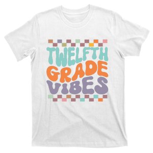 Twelfth Grade Vibes Retro Groovy 12th Grade Back To School T-Shirt