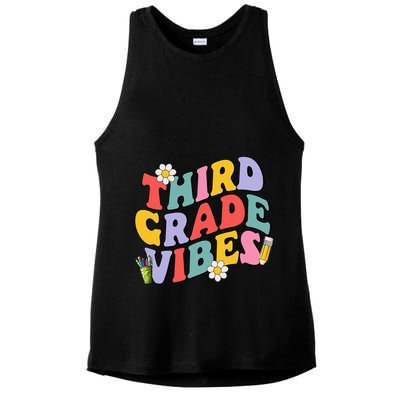 Third Grade Vibes Back To School 3rd Grade Team 1st Day Ladies PosiCharge Tri-Blend Wicking Tank