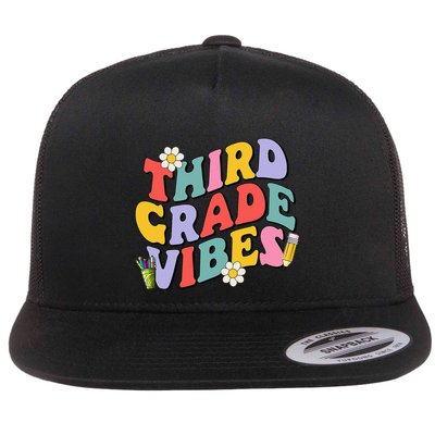 Third Grade Vibes Back To School 3rd Grade Team 1st Day Flatbill Hat
