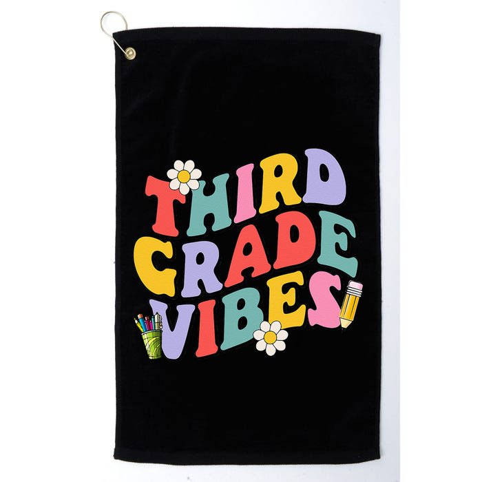 Third Grade Vibes Back To School 3rd Grade Team 1st Day Golf Towel