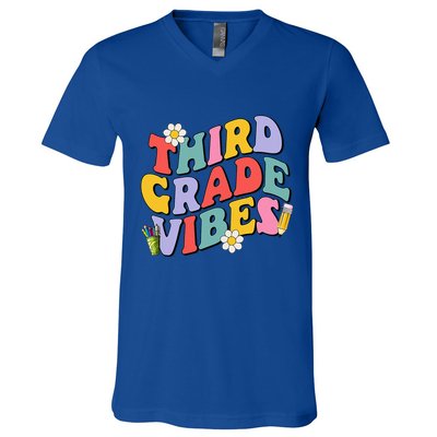 Third Grade Vibes Back To School 3rd Grade Team 1st Day V-Neck T-Shirt