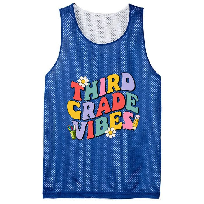 Third Grade Vibes Back To School 3rd Grade Team 1st Day Mesh Reversible Basketball Jersey Tank