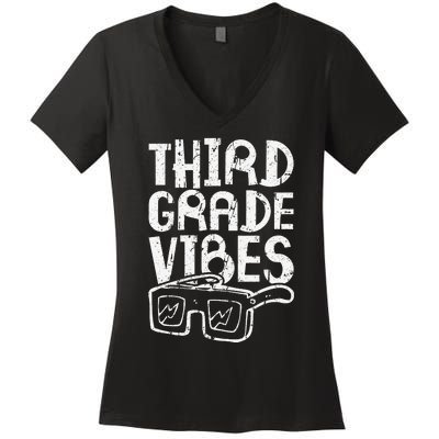 Third Grade Vibes Back To School Women's V-Neck T-Shirt