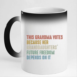 This Grandma Votes Because Her Granddaughters Future Freedom 11oz Black Color Changing Mug