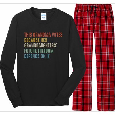 This Grandma Votes Because Her Granddaughters Future Freedom Long Sleeve Pajama Set