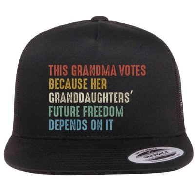 This Grandma Votes Because Her Granddaughters Future Freedom Flat Bill Trucker Hat