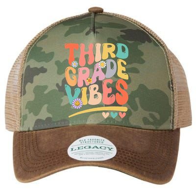 Third Grade Vibes Back To School 3rd Grade Teacher Legacy Tie Dye Trucker Hat