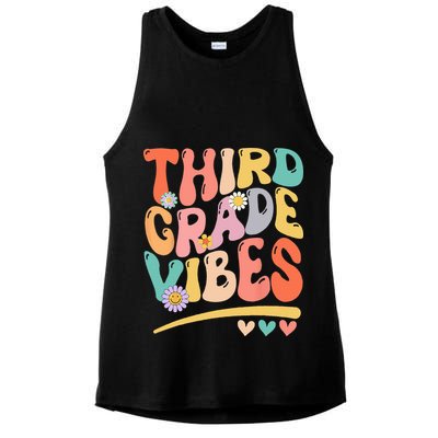 Third Grade Vibes Back To School 3rd Grade Teacher Ladies PosiCharge Tri-Blend Wicking Tank