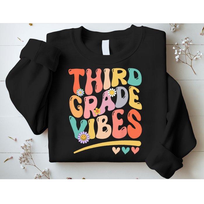Third Grade Vibes Back To School 3rd Grade Teacher Sweatshirt
