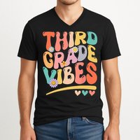 Third Grade Vibes Back To School 3rd Grade Teacher V-Neck T-Shirt