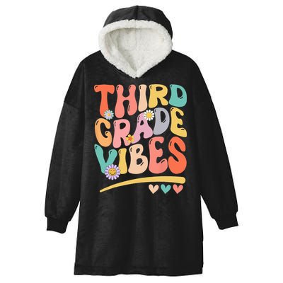 Third Grade Vibes Back To School 3rd Grade Teacher Hooded Wearable Blanket