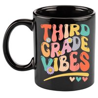 Third Grade Vibes Back To School 3rd Grade Teacher 11oz C Handle Ceramic Mug