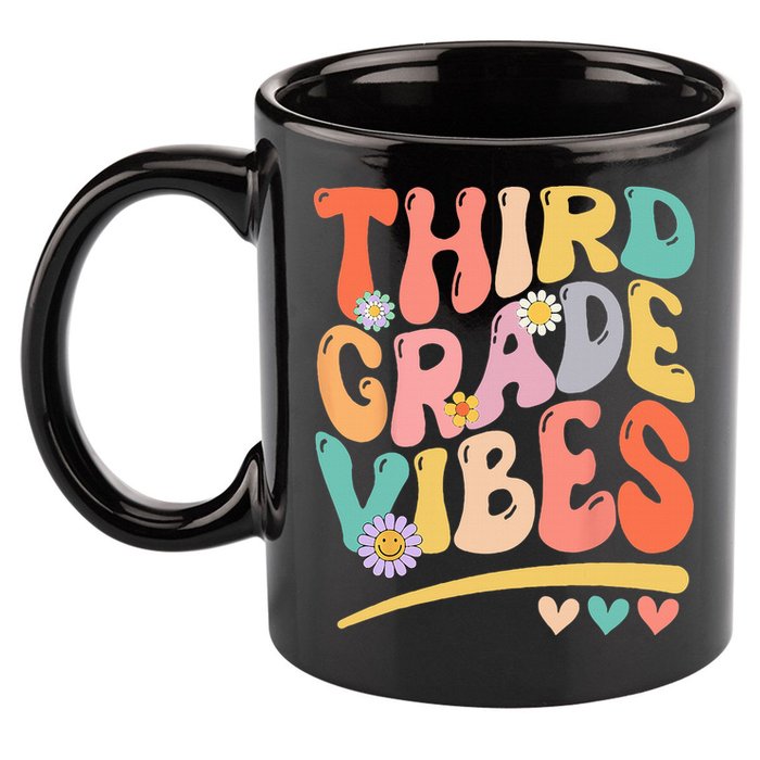 Third Grade Vibes Back To School 3rd Grade Teacher 11oz C Handle Ceramic Mug