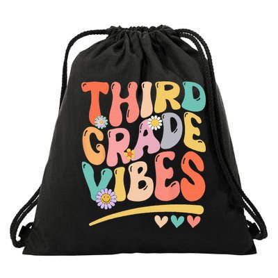 Third Grade Vibes Back To School 3rd Grade Teacher Drawstring Bag