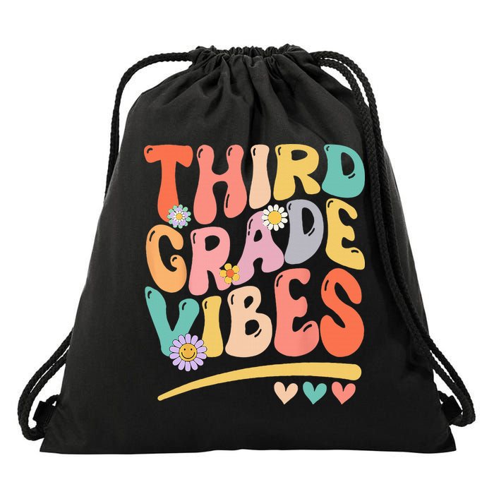 Third Grade Vibes Back To School 3rd Grade Teacher Drawstring Bag