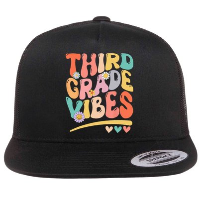 Third Grade Vibes Back To School 3rd Grade Teacher Flatbill Hat