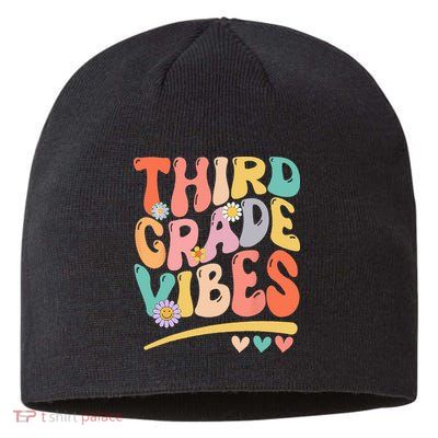 Third Grade Vibes Back To School 3rd Grade Teacher Sustainable Beanie
