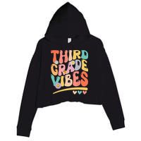 Third Grade Vibes Back To School 3rd Grade Teacher Crop Fleece Hoodie
