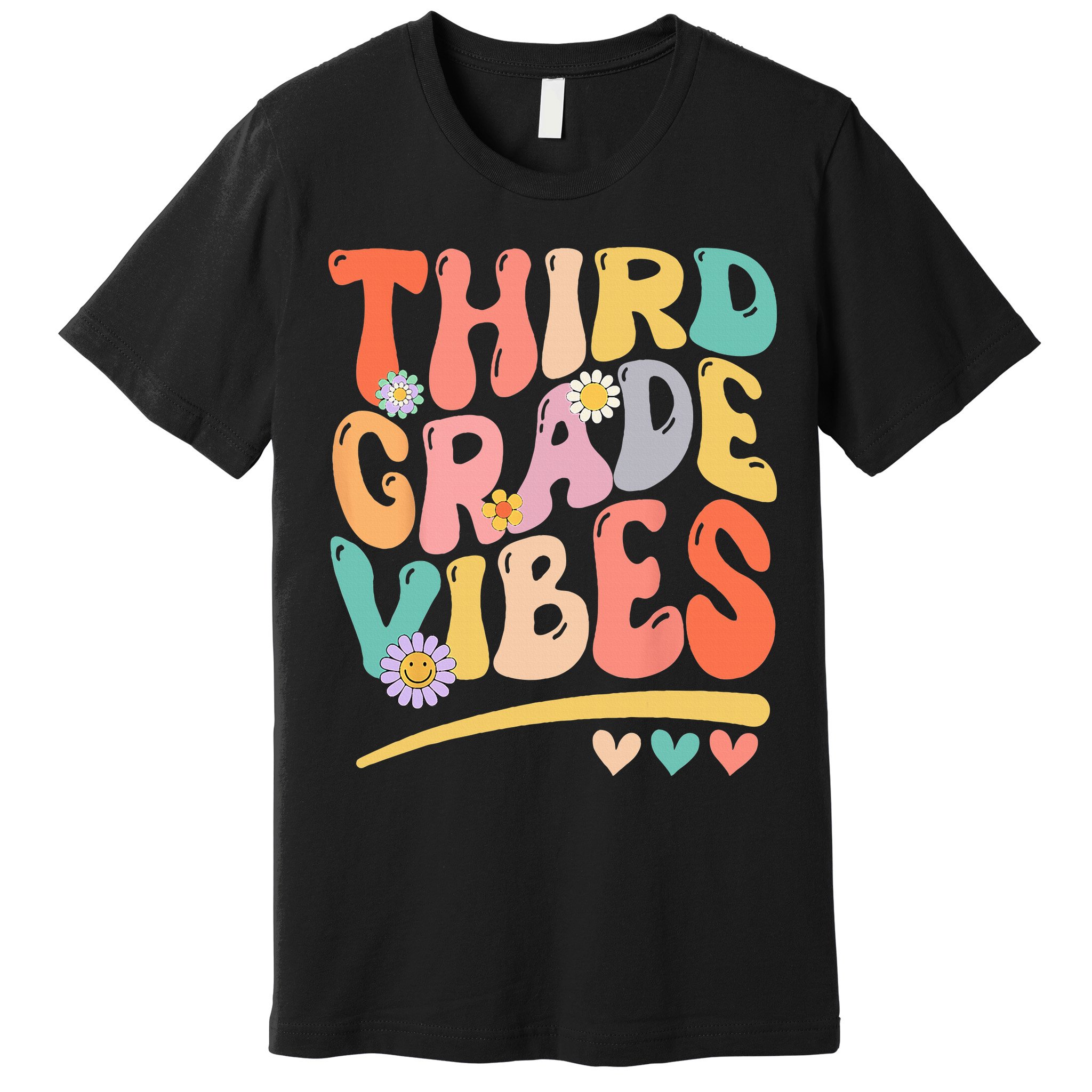 Third Grade Vibes Back To School 3rd Grade Teacher Premium T-Shirt