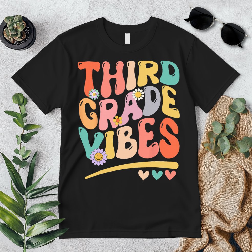 Third Grade Vibes Back To School 3rd Grade Teacher Premium T-Shirt