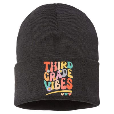 Third Grade Vibes Back To School 3rd Grade Teacher Sustainable Knit Beanie