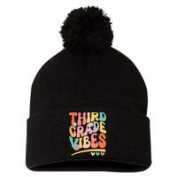 Third Grade Vibes Back To School 3rd Grade Teacher Pom Pom 12in Knit Beanie