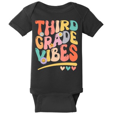 Third Grade Vibes Back To School 3rd Grade Teacher Baby Bodysuit