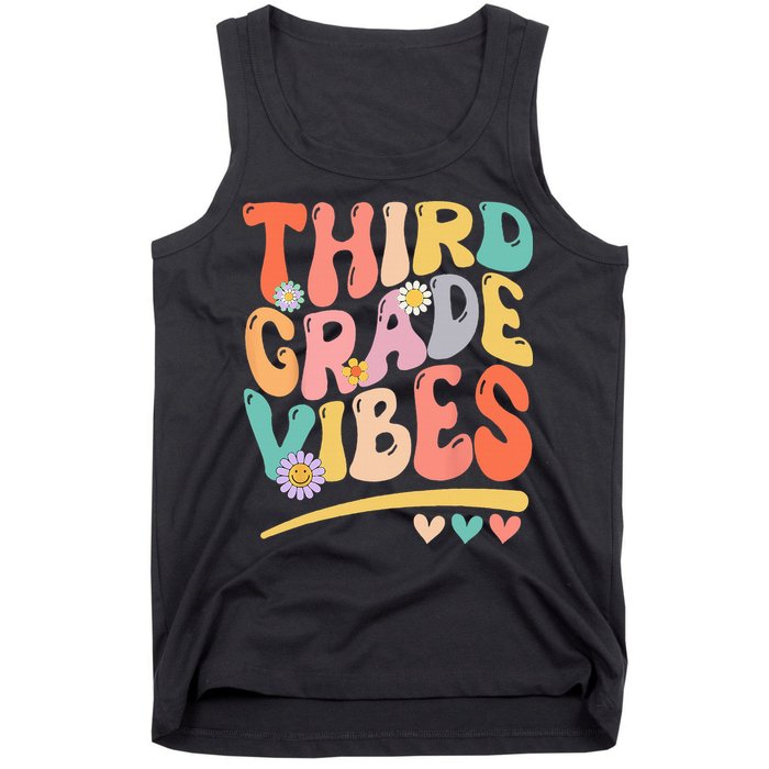 Third Grade Vibes Back To School 3rd Grade Teacher Tank Top