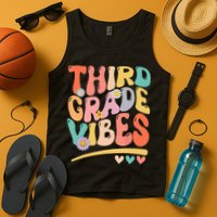Third Grade Vibes Back To School 3rd Grade Teacher Tank Top