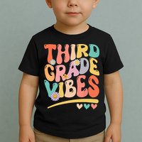 Third Grade Vibes Back To School 3rd Grade Teacher Toddler T-Shirt