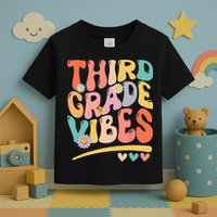 Third Grade Vibes Back To School 3rd Grade Teacher Toddler T-Shirt