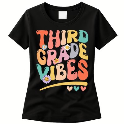 Third Grade Vibes Back To School 3rd Grade Teacher Womens T-Shirt