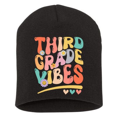 Third Grade Vibes Back To School 3rd Grade Teacher Short Acrylic Beanie