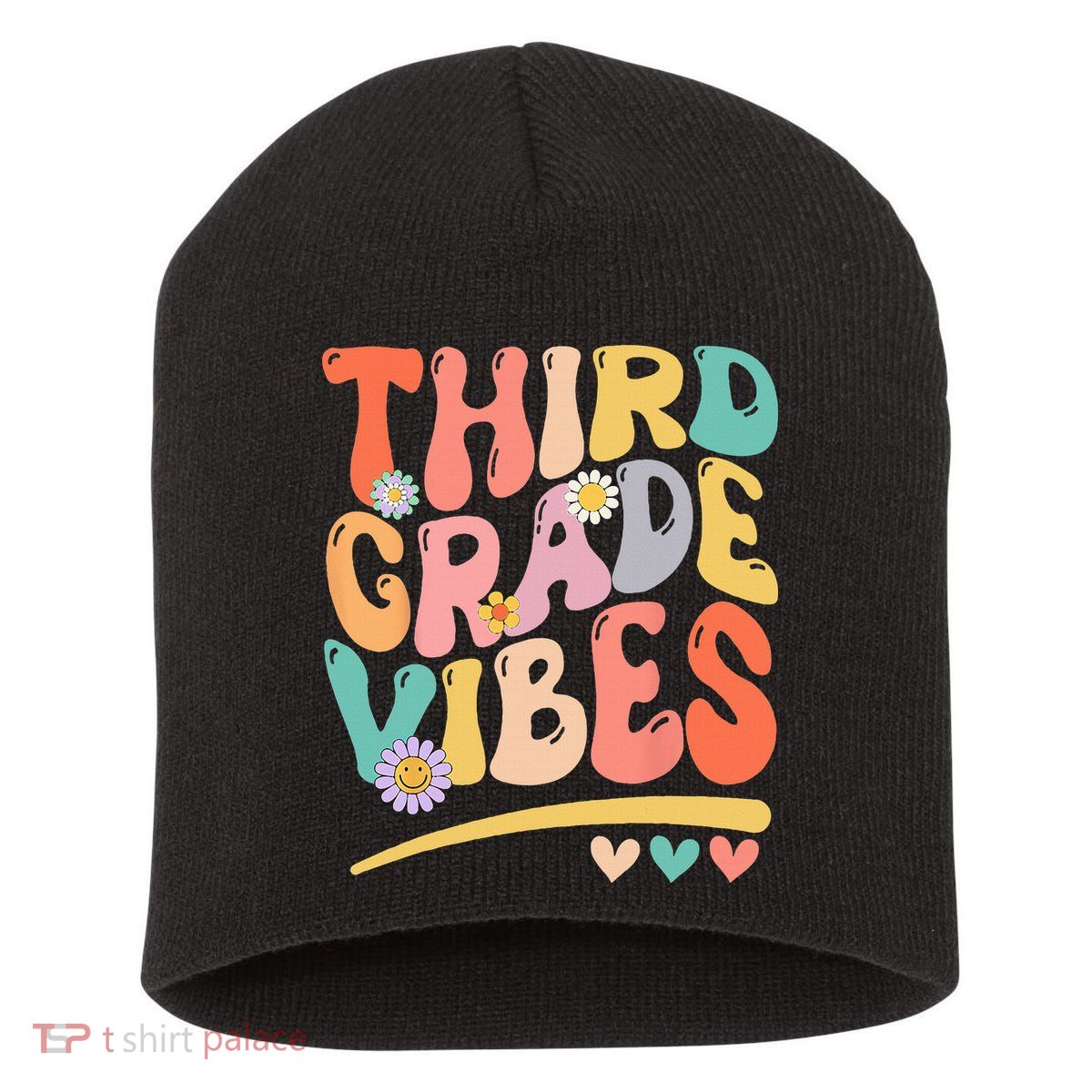 Third Grade Vibes Back To School 3rd Grade Teacher Short Acrylic Beanie