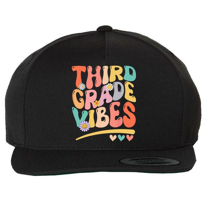 Third Grade Vibes Back To School 3rd Grade Teacher Wool Snapback Cap