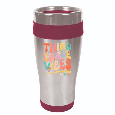 Third Grade Vibes Back To School 3rd Grade Teacher 16oz Travel Tumbler