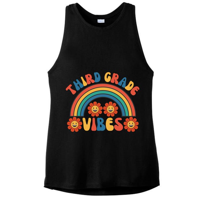 Third Grade Vibes Retro Groovy Third First Day Of School Ladies PosiCharge Tri-Blend Wicking Tank