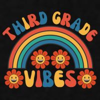 Third Grade Vibes Retro Groovy Third First Day Of School Ladies PosiCharge Tri-Blend Wicking Tank