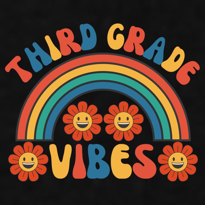 Third Grade Vibes Retro Groovy Third First Day Of School Ladies PosiCharge Tri-Blend Wicking Tank