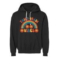Third Grade Vibes Retro Groovy Third First Day Of School Garment-Dyed Fleece Hoodie
